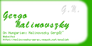 gergo malinovszky business card